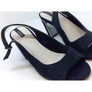 Alfani Womens Florraal Leather Open Toe Ankle Strap Classic Pumps